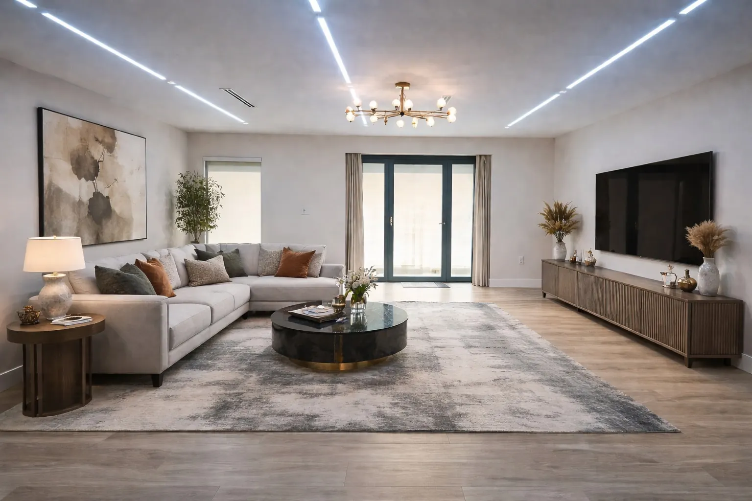 Renovated bright living room